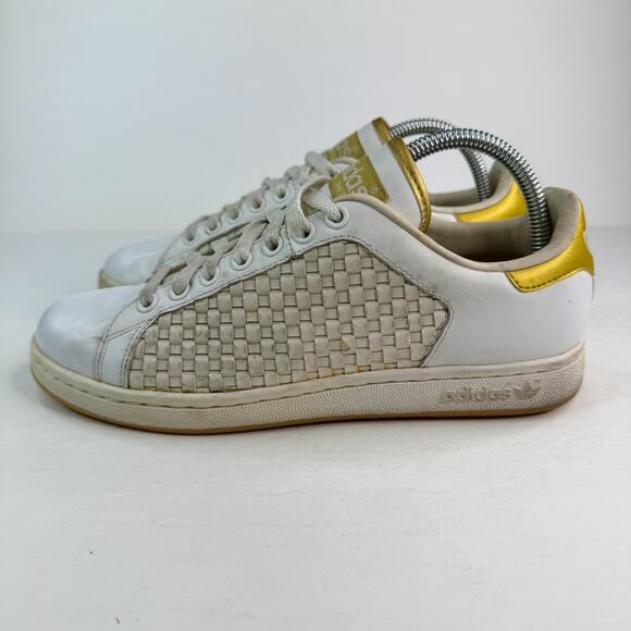 Adidas Stan Smith 2 Wave Shoes Sneakers White Gold 654228 Mens 7.5 - Picture 2 of 9